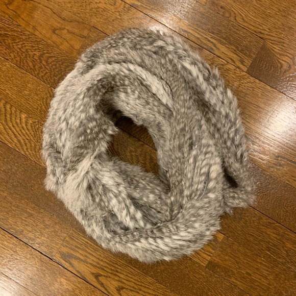Joie rabbit fur gray infinity scarf - Picture 1 of 4
